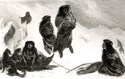 Fuegians Going to Trade in Zapallos with the Patagonians, Engraved by T. Lanseer 1838 by Robert Fitzroy